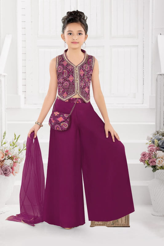 Girls Colour Palazo - Devikrupa Kidswear