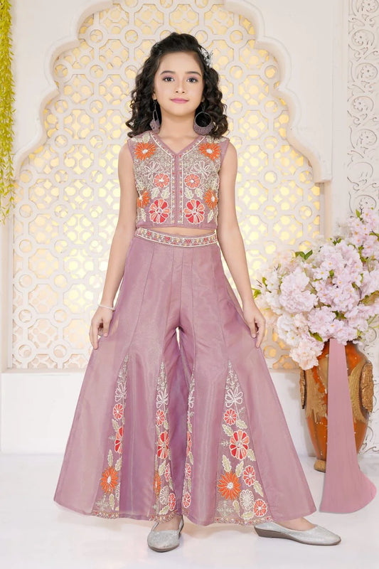 Girls Peach Colour Plazo