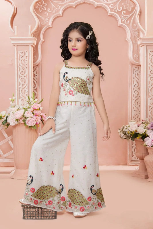 Girls White Colour Chudidar
