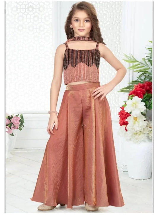 Girls Brown Colour Plazo