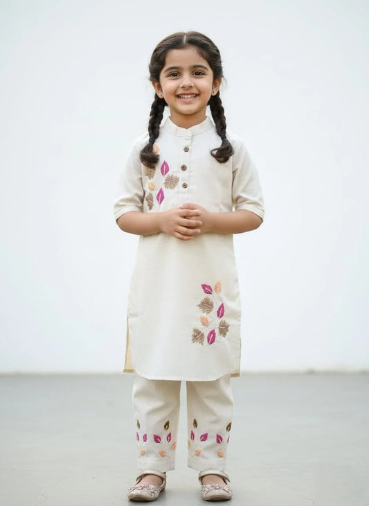 Girls Offwhite Colour
