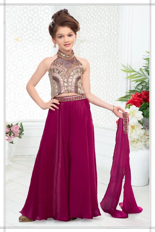 Girls Rani Colouer Plazo