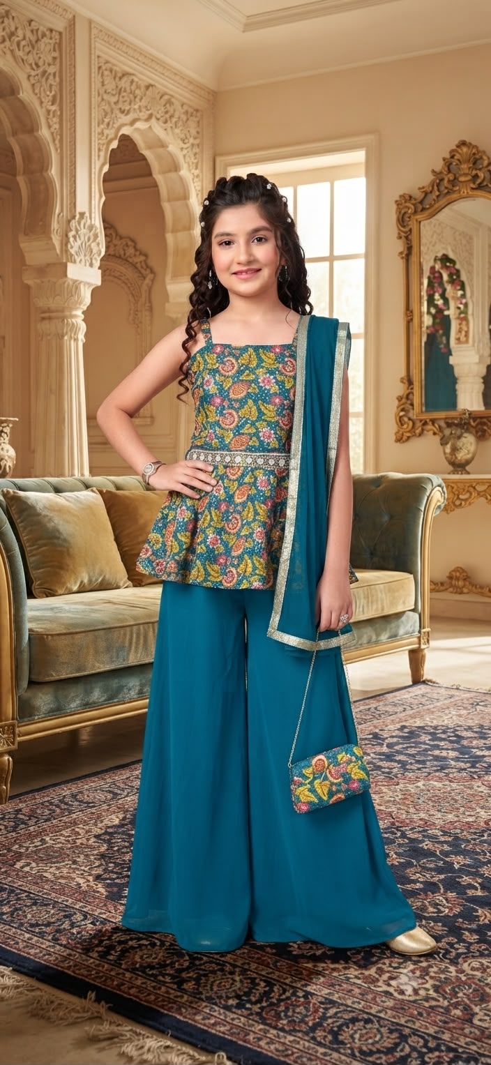 Girls Colour Palazo - Devikrupa Kidswear