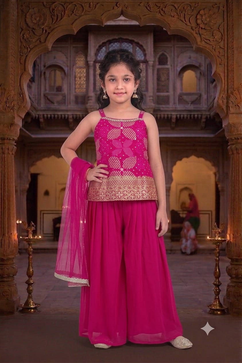 Girls Colour Palazo - Devikrupa Kidswear