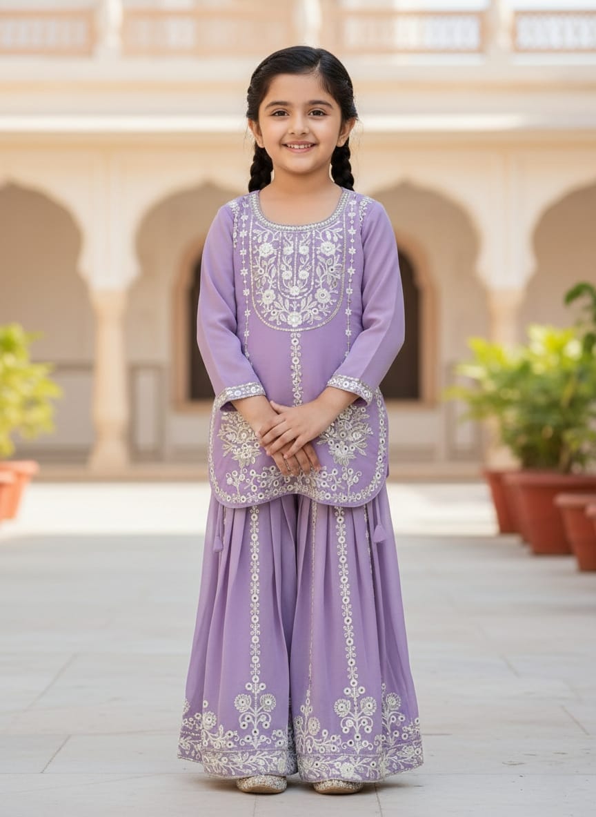 Girls Colour Palazo - Devikrupa Kidswear
