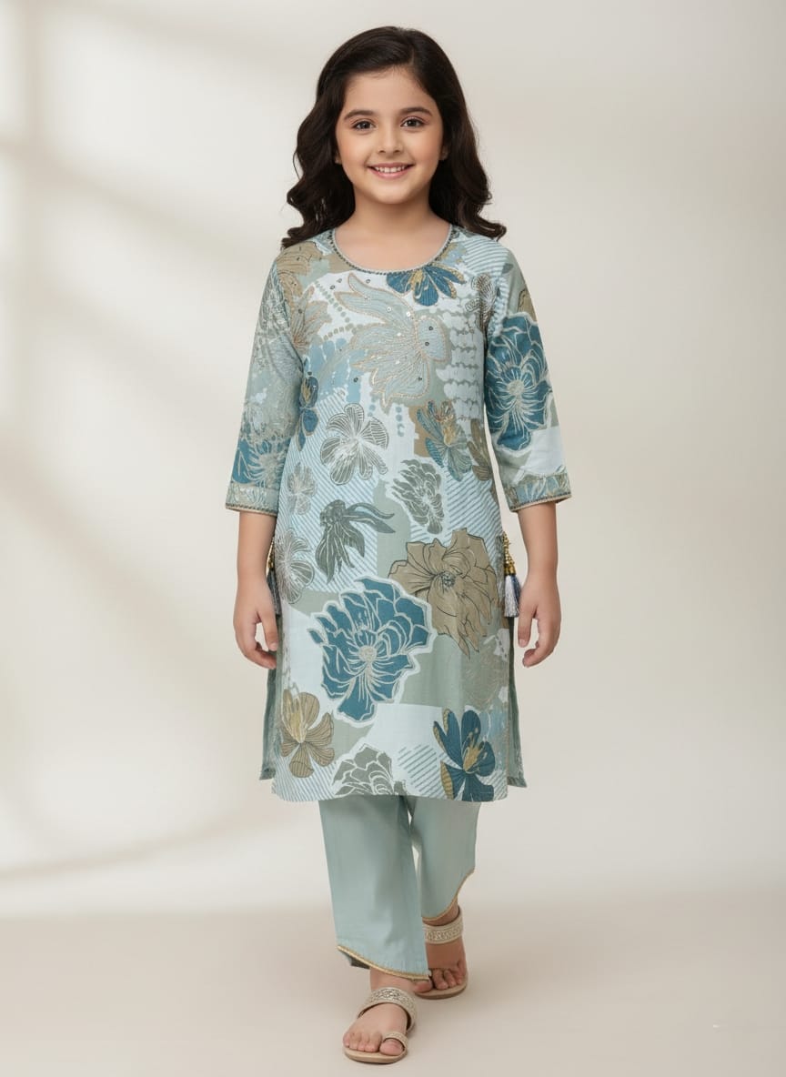 Girls Kurti & Pants Set - Devikrupa Kidswear