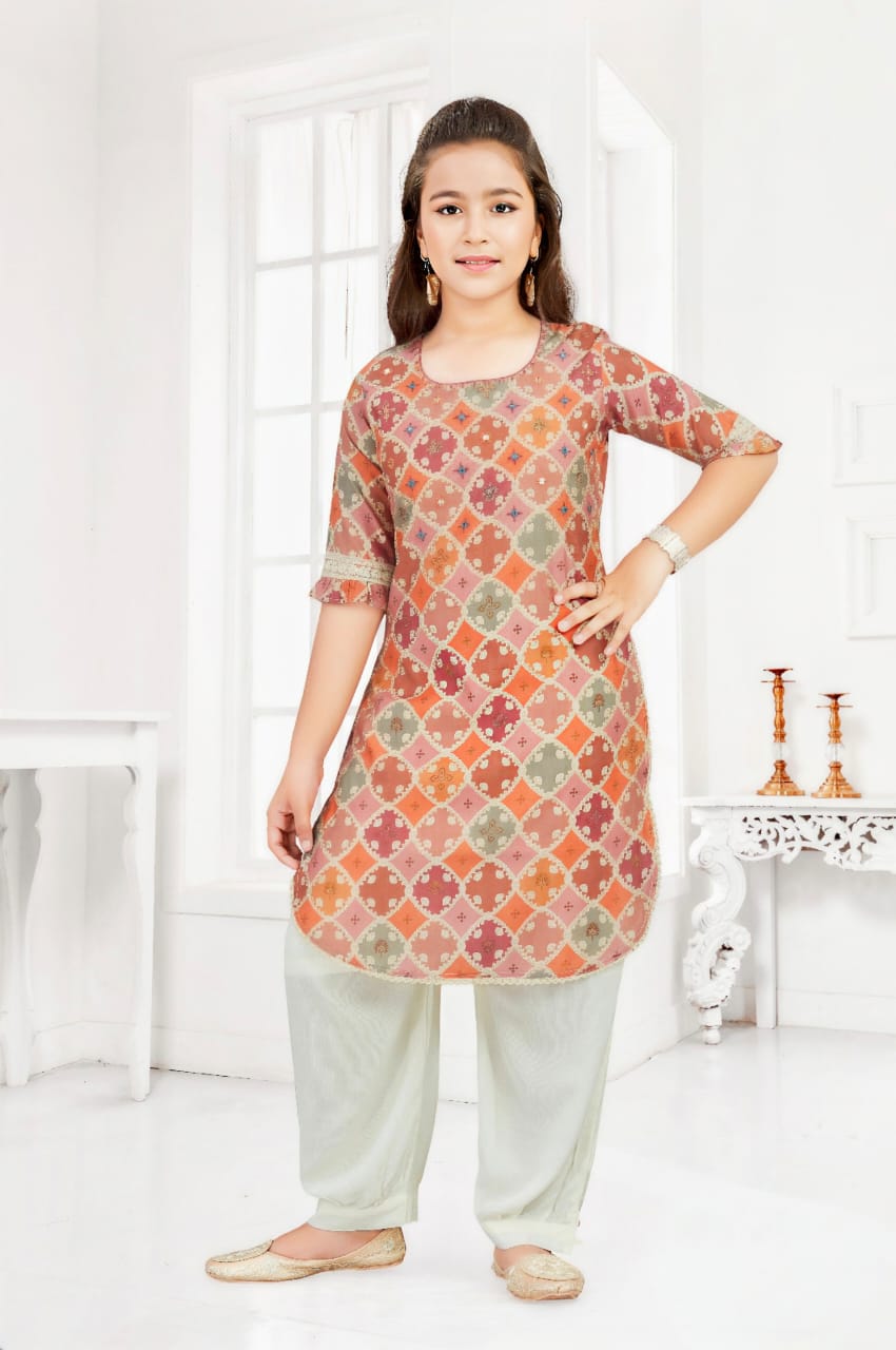 Girls Kurti & Pants Set - Devikrupa Kidswear