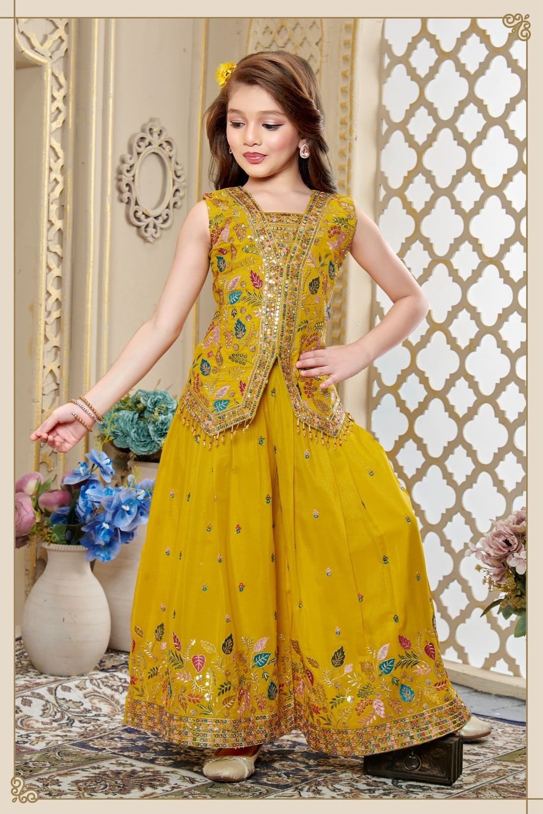 Girls Colour Palazo - Devikrupa Kidswear