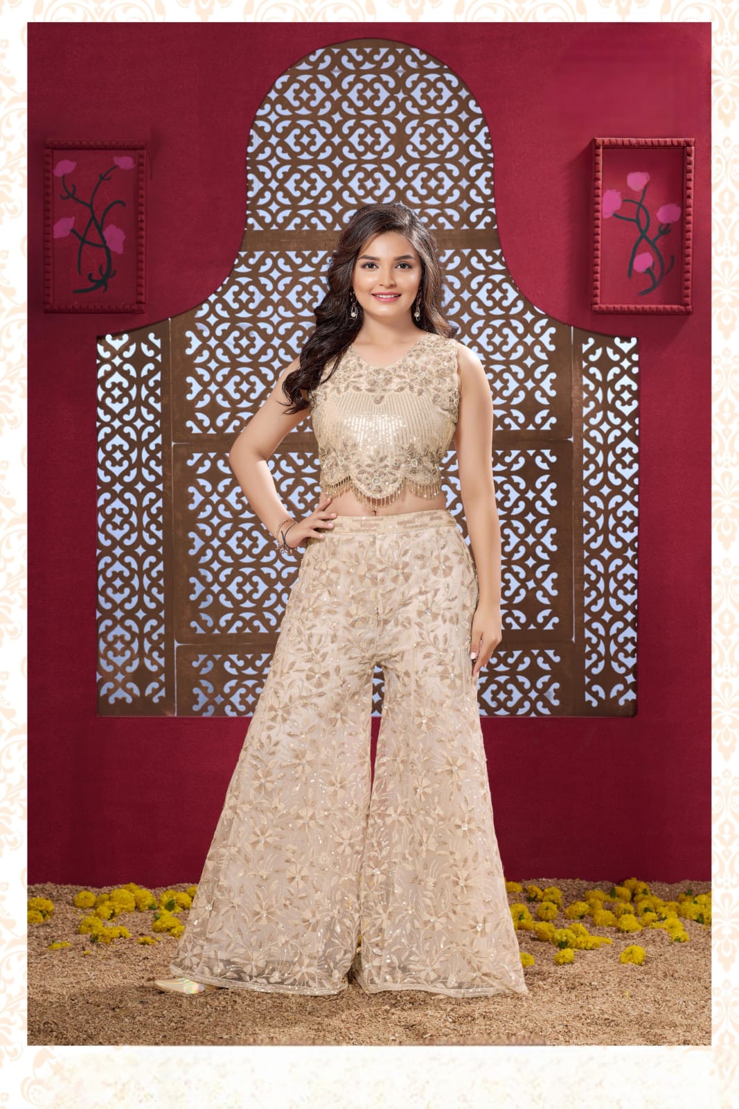 Girls Colour Palazo - Devikrupa Kidswear