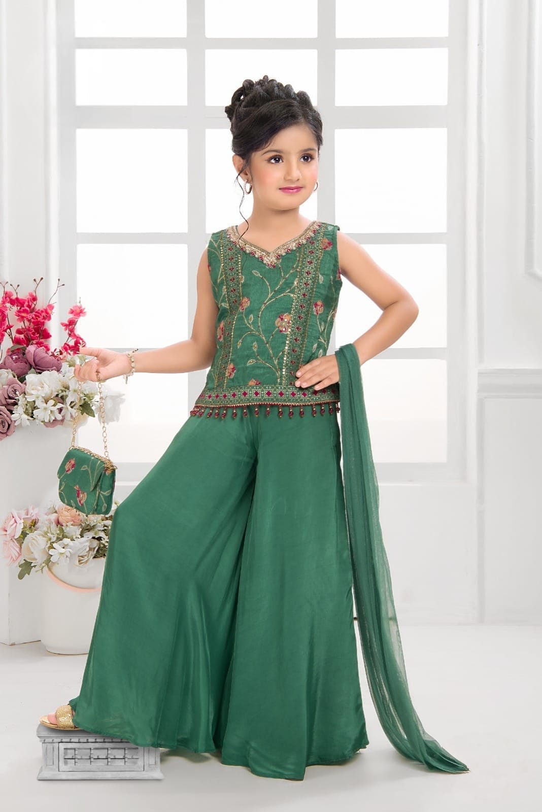 Girls Colour Palazo - Devikrupa Kidswear