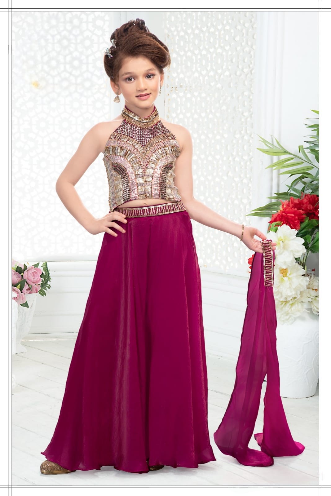 Girls Colour Palazo - Devikrupa Kidswear