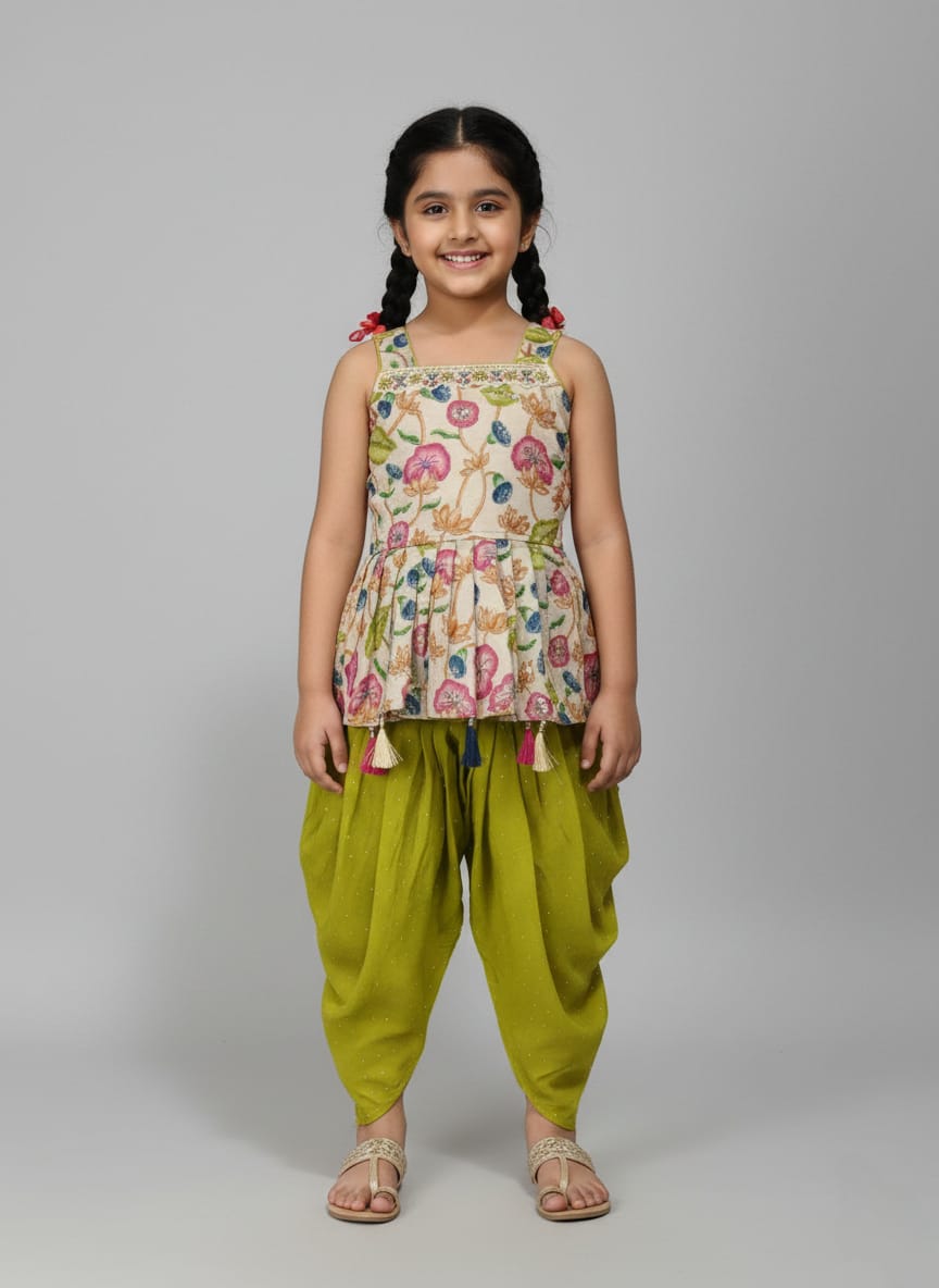 Girls Dhoti Set - Devikrupa Kidswear