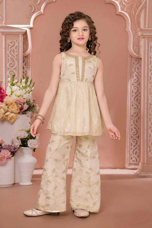 Girls Cream Colour Pent