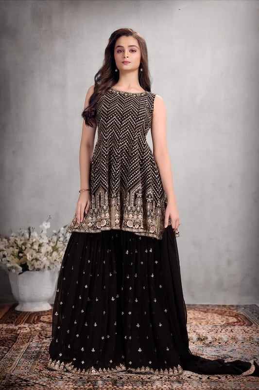 Girls Black Colour Plazo