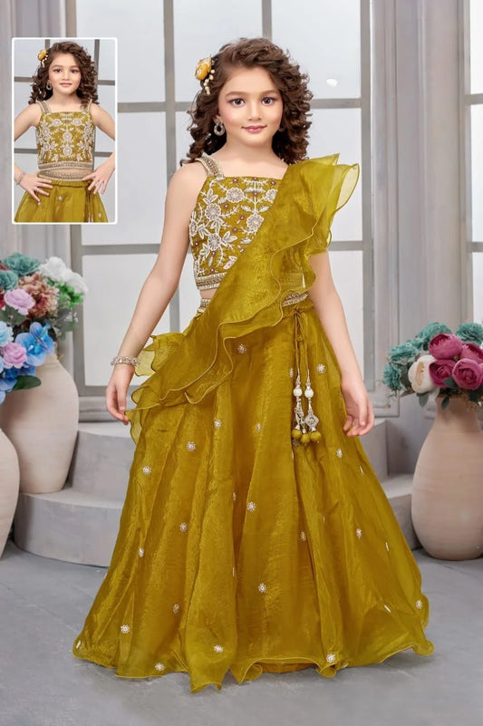 Girls Gold Colour Choli