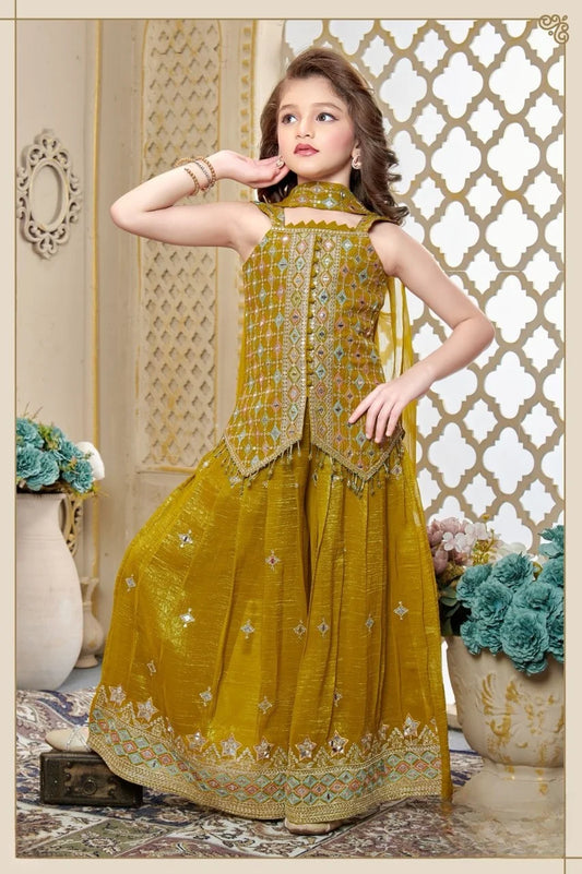 Girls Musturd Colour Plazo