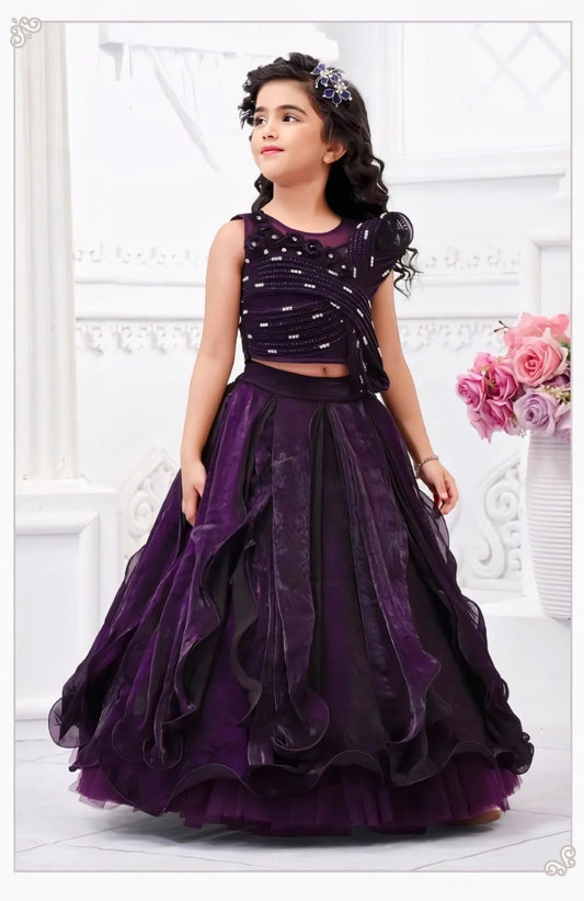 Girls Wine Colour Lacha