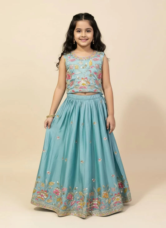 Girls Sky Colour Choli