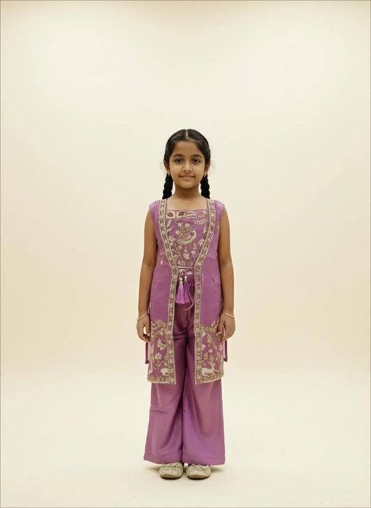 Girls Lovender Colour Koti Nd Plazo