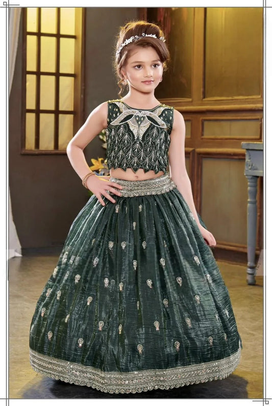 Girls Bottle Green Choli