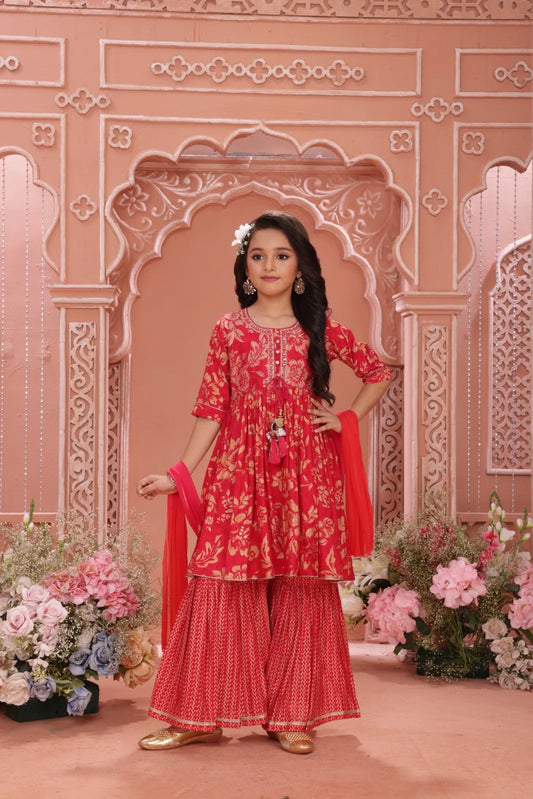 Girls Marun Colour Kurti