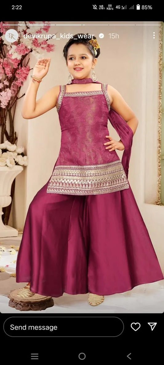 Girls Cherry Colour Choli