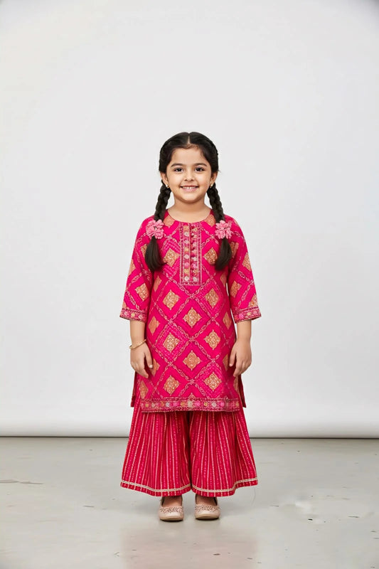 Girls Pink Colour Kurti