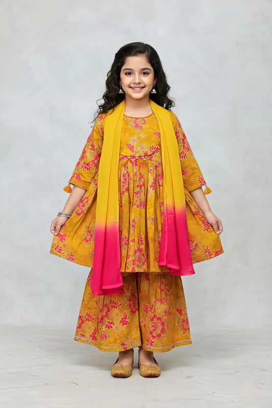Girls Yellow Colour Kurti