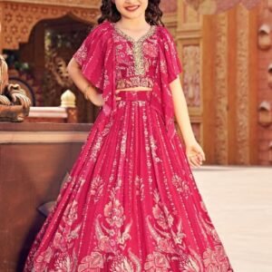 Girls lehenga choli rani color soft fabric