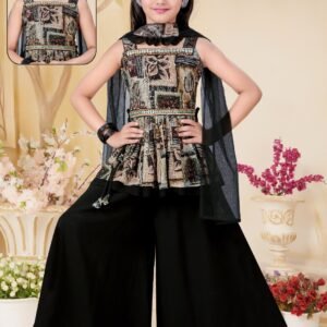 Girls plazo style peplum top georgette fabric