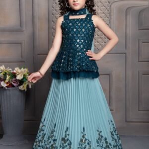 Flower print lehenga choli georgette material peplum style