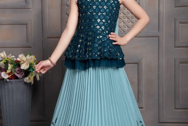 Flower print lehenga choli georgette material peplum style