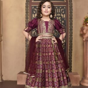 Girls lehenga choli majenta colour fancy style