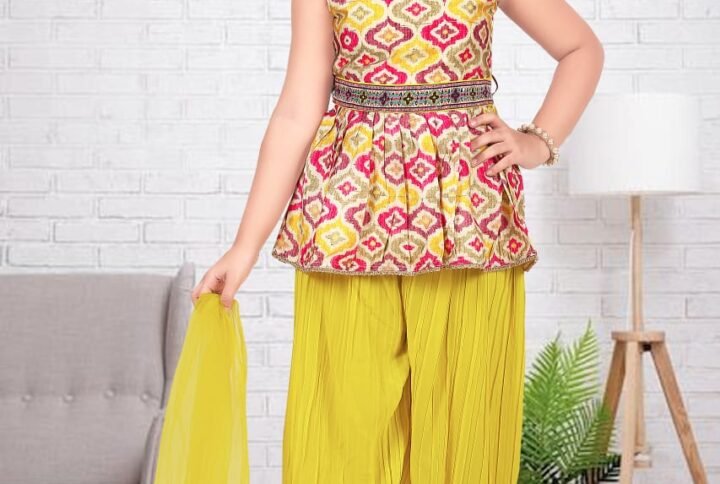 Paplum top with heram multy colour