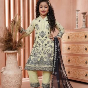 Girls dresses pista colour with dupatta