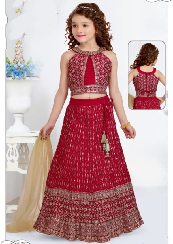 Girls lehenga choli fully crush with high neck different style