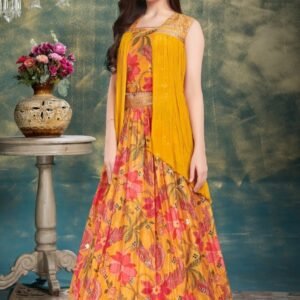 Flower print lehenga croptop with srug