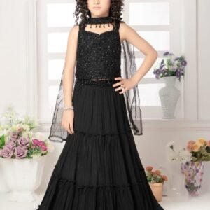 Beautiful black colour pure Georgette lehenga choli