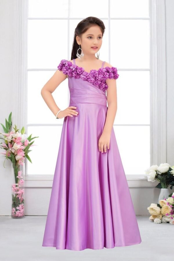 Girls one piece gown up shoulder