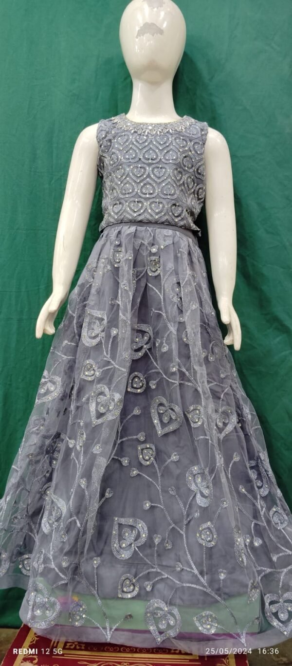 Girl Lehenga Choli LakhnaWi Jaal Work Soft Net Fabric
