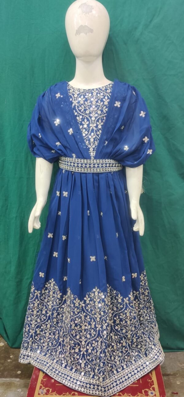 Girls One Piece Gown Sequence Work Soft Fabric Jorjet