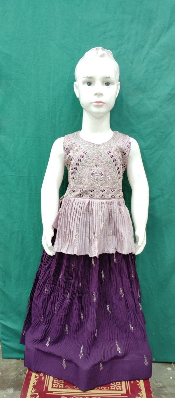 Girls Peplum Lehenga Fabric Butter Chinon Cross Fabric Differnt Style