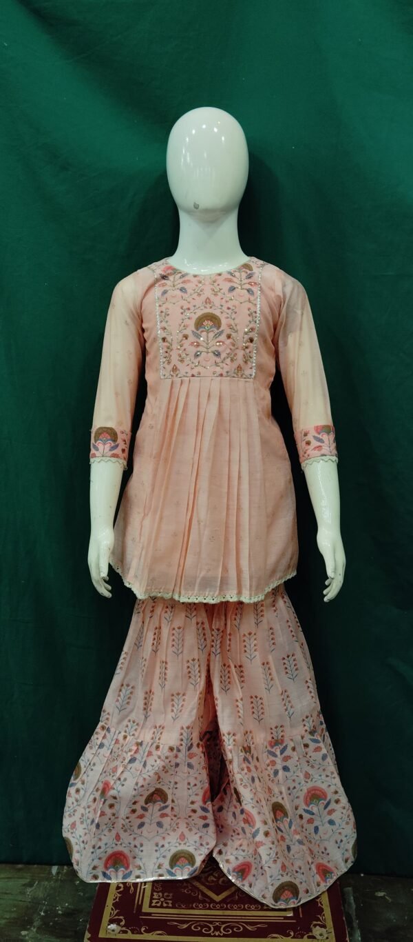Girls Naira Cut Kardana Work Georgette Fabric