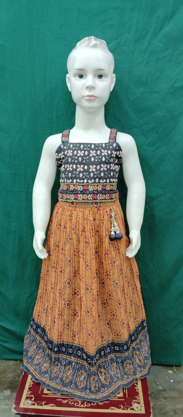 Girls ShararA Tail Cuts Top Sequence War Georgette Fabric