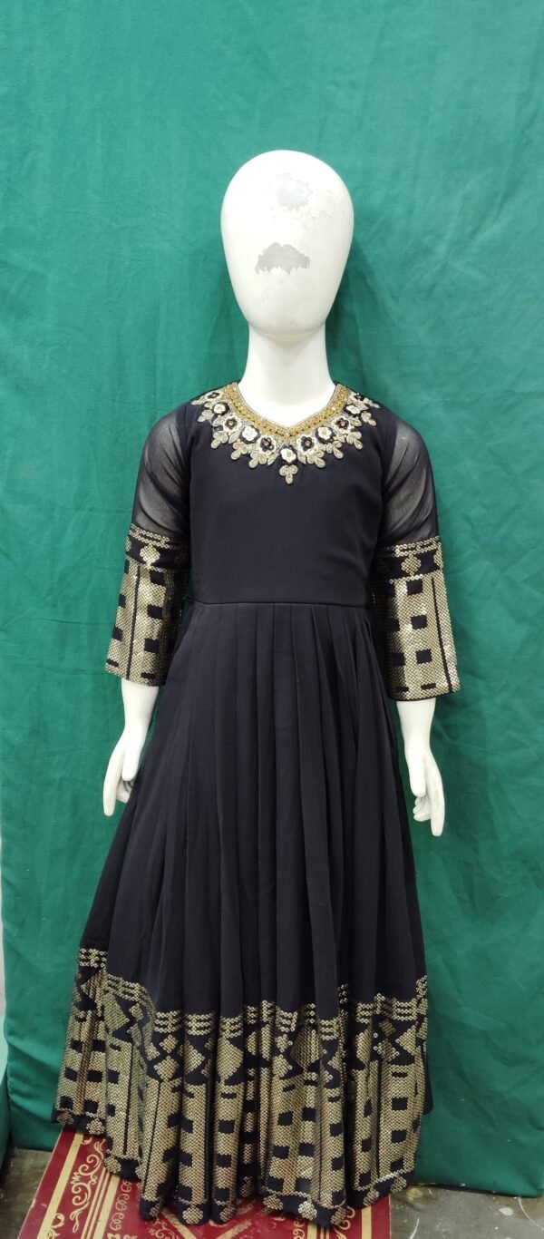 One Piece Gown Sequence Work Geogette Fabric