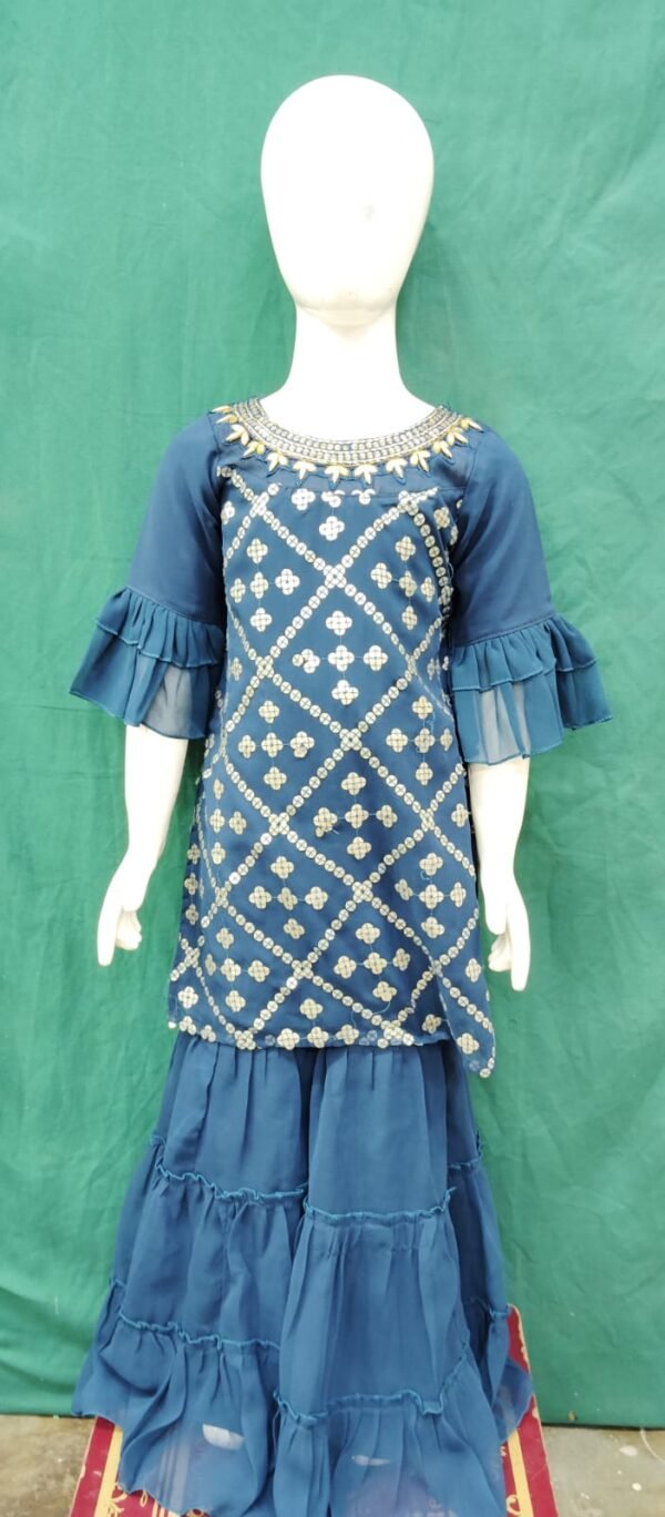 Girls Sharara Dress StylE Sequence Work Georgette Fabric