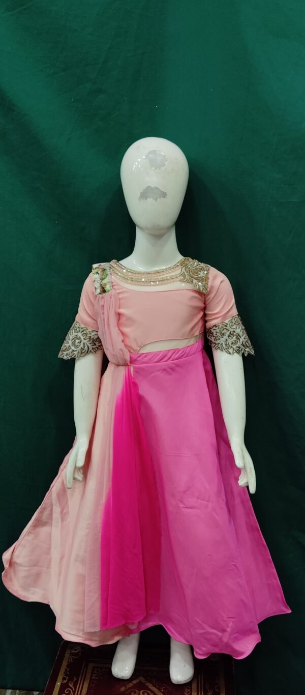 Girls One Piece Gown Joint Dupatta Imported Silk Fabirc