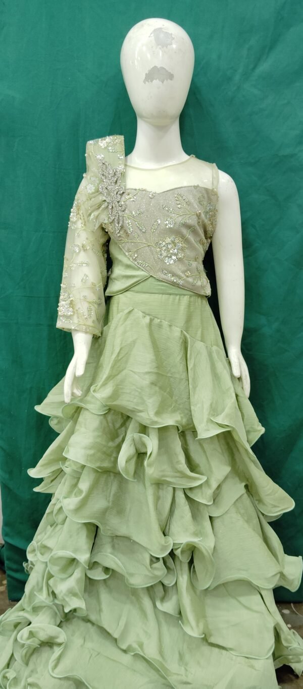 Girls Lehenga Sequences Work ButteR Chinon Fabric