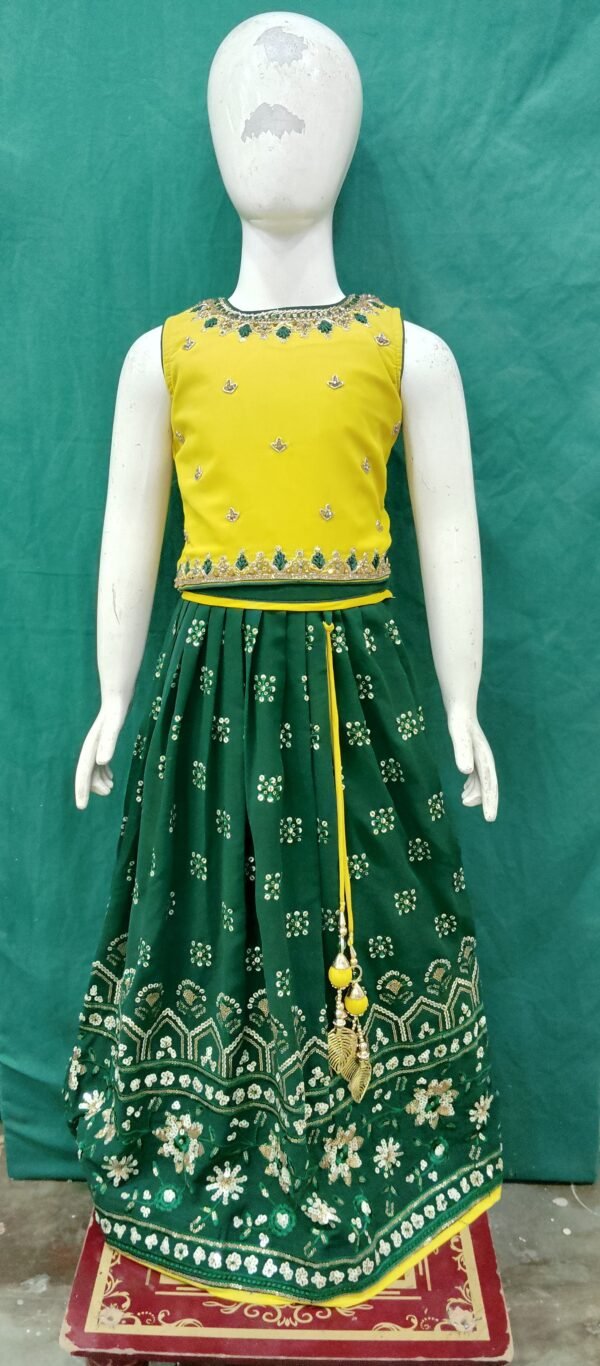 Girls Lehenga Top Hand WOrks Lehenga Sequence Work GeOrgette Fabric
