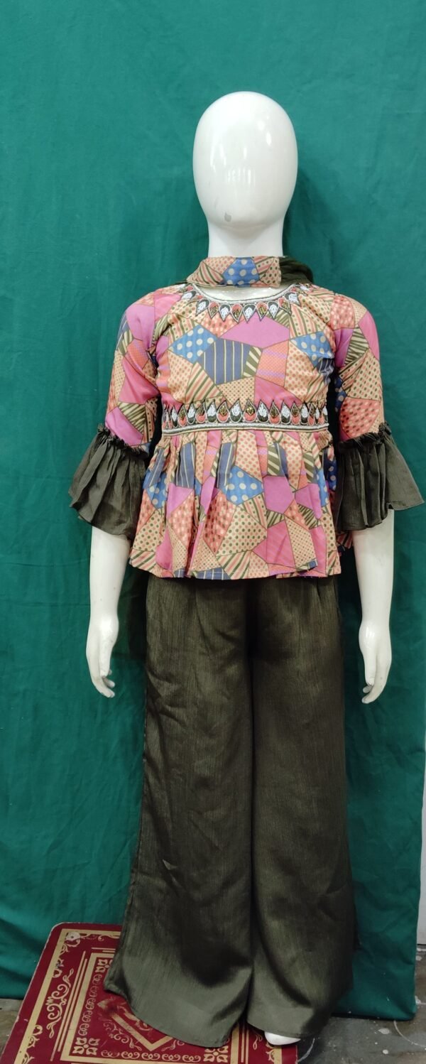 Girls Plazo Patola Print Butter Chinan Fabric